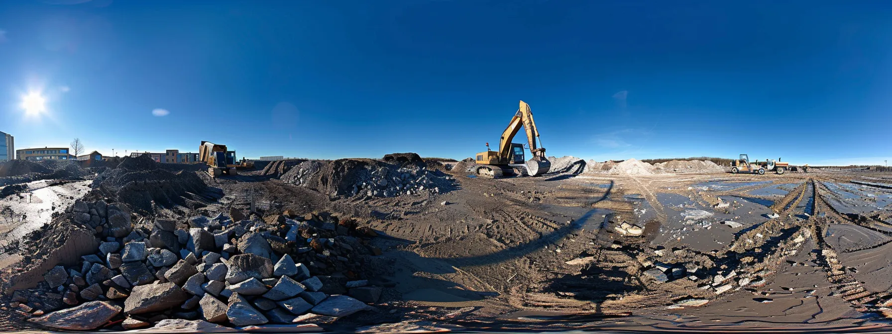 a powerful visual representation of a demolition site, showcasing heavy machinery in action against a backdrop of a clear blue sky, emphasizing the strength and reliability of a unique construction brand. a powerful visual representation of a demolition site, showcasing heavy machinery in action against a backdrop of a clear blue sky, emphasizing the strength and reliability of a unique construction brand.