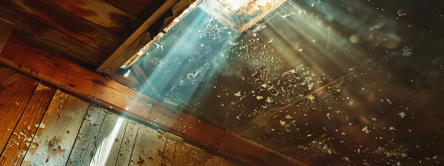a professional mold removal expert in new jersey safely eliminating mold spores from a wooden ceiling in a well-lit room. a professional mold removal expert in new jersey safely eliminating mold spores from a wooden ceiling in a well-lit room.