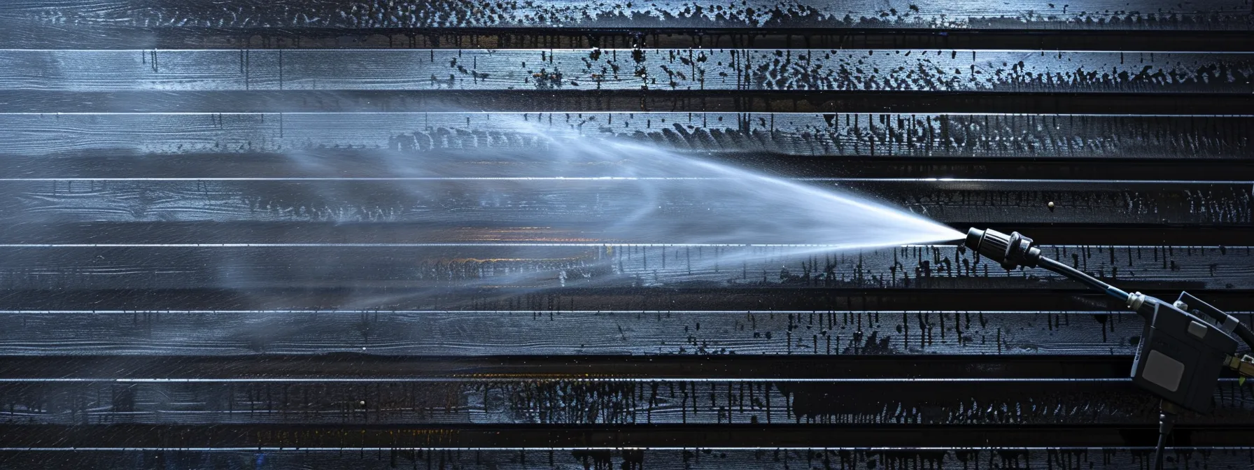 a professional pressure washer spraying water onto a clean vinyl siding, showcasing its refreshed appearance. a professional pressure washer spraying water onto a clean vinyl siding, showcasing its refreshed appearance.