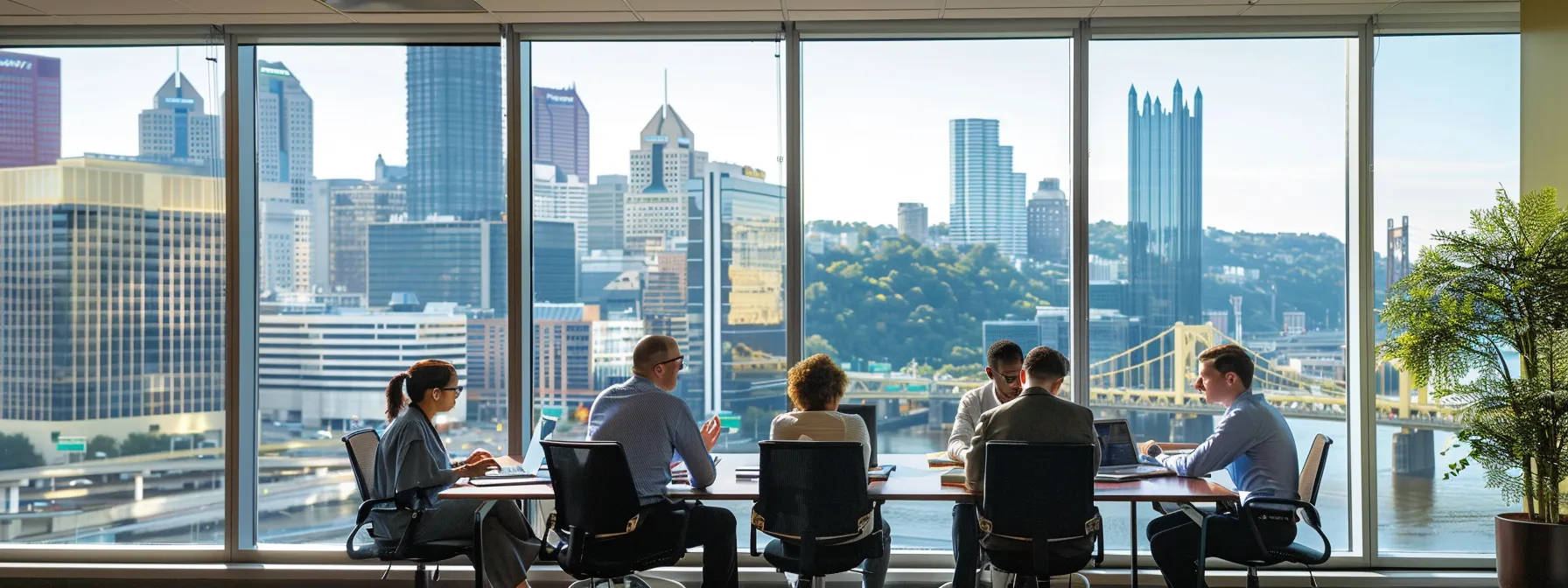 a professional, urban office setting features a diverse team of experts collaborating around a large table, intently reviewing detailed regulatory documents and soil analysis reports, with a backdrop of a city skyline visible through large windows, emphasizing the critical importance of adhering to environmental regulations for soil cleanup in pittsburgh.