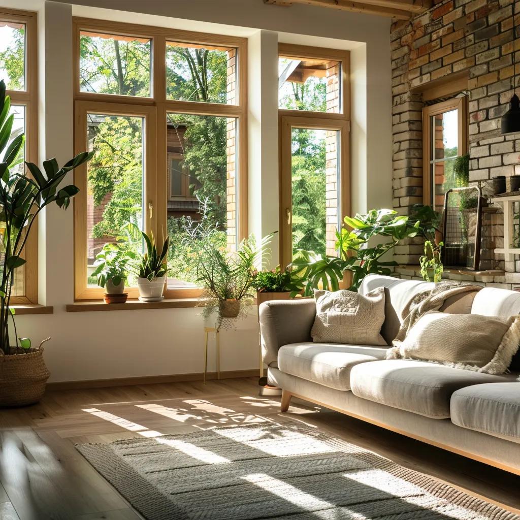 Interior of a renovated home with energy-efficient features and eco-friendly design, highlighting the benefits of sustainable renovations