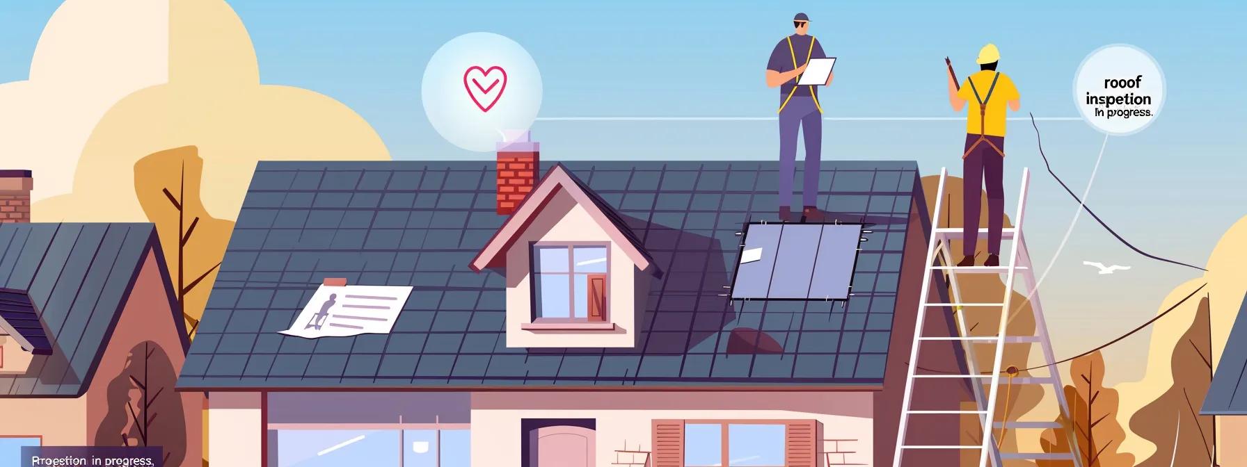 Homeowner scheduling a free roof inspection with R&R First Choice Roofing. Homeowner scheduling a free roof inspection with R&R First Choice Roofing.