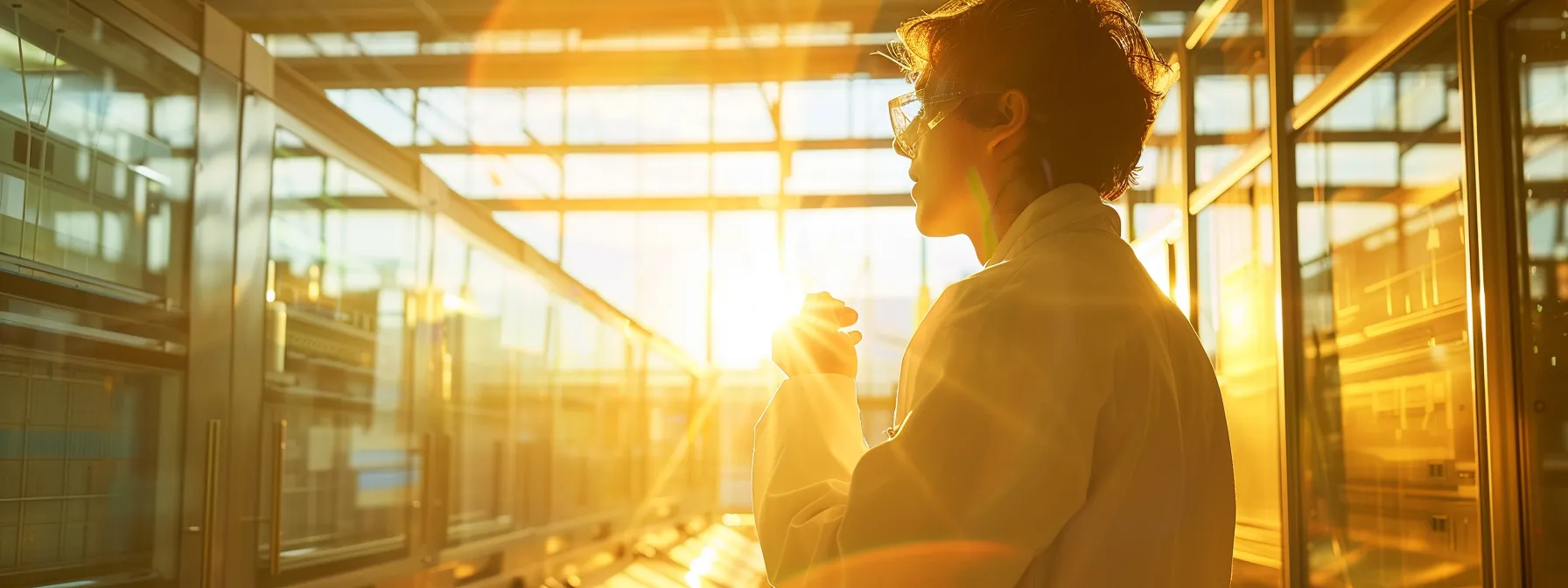 a scientist adjusting a complex ai model in a sunlit room filled with solar panels, symbolizing the challenges and solutions in implementing ai for solar prediction. a scientist adjusting a complex ai model in a sunlit room filled with solar panels, symbolizing the challenges and solutions in implementing ai for solar prediction.