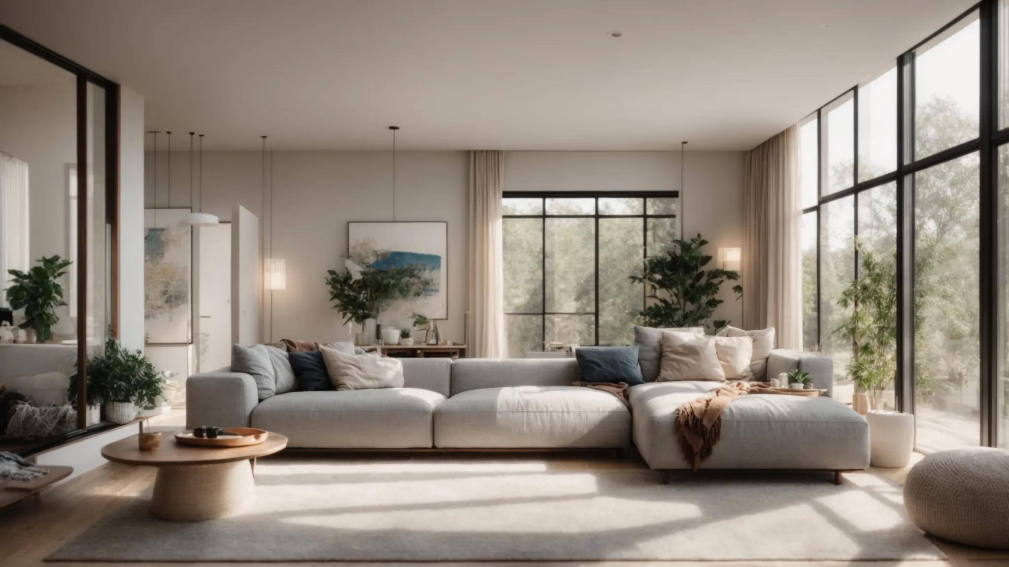 a serene home interior showcases a beautifully renovated space, illuminated by natural light streaming through large windows, symbolizing the financial control and strategic decision-making enabled by a well-defined budget. a serene home interior showcases a beautifully renovated space, illuminated by natural light streaming through large windows, symbolizing the financial control and strategic decision-making enabled by a well-defined budget.