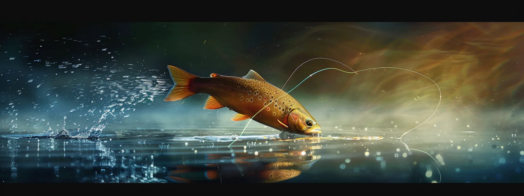 a skilled angler effortlessly casting a fly line over a serene lake, precisely targeting a feeding fish with expert accuracy. a skilled angler effortlessly casting a fly line over a serene lake, precisely targeting a feeding fish with expert accuracy.