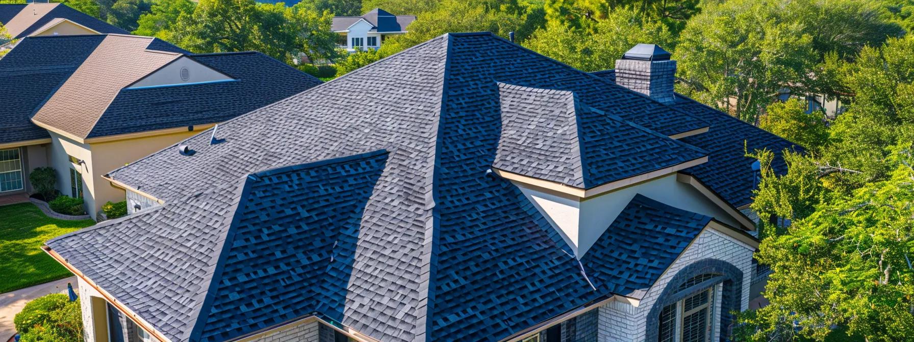 a skilled roofer diligently installing high-quality shingles on a bright, contemporary san antonio home, showcasing clean lines and safety equipment in the vibrant midday sun. a skilled roofer diligently installing high-quality shingles on a bright, contemporary san antonio home, showcasing clean lines and safety equipment in the vibrant midday sun.