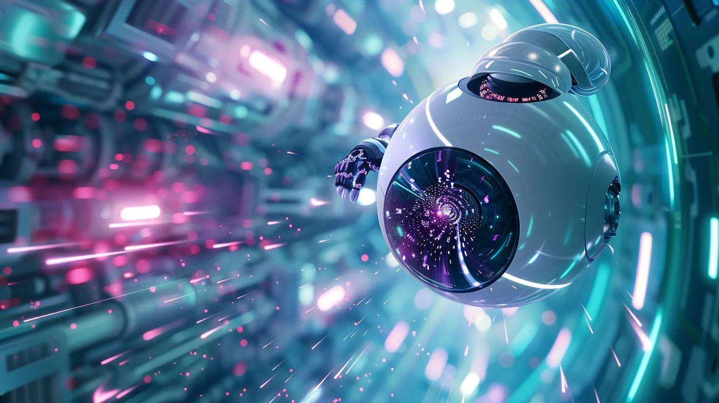 a sleek, futuristic ai robot hovers against a vibrant backdrop of swirling data streams and cosmic light particles, embodying the innovative spirit of businesses preparing for an ai-driven future, with a striking white and teal color scheme accented by purple highlights. a sleek, futuristic ai robot hovers against a vibrant backdrop of swirling data streams and cosmic light particles, embodying the innovative spirit of businesses preparing for an ai-driven future, with a striking white and teal color scheme accented by purple highlights.