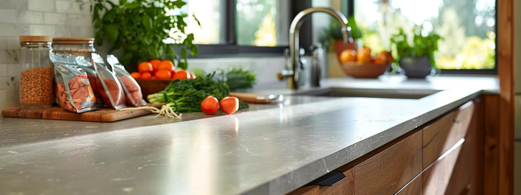 a sleek, modern kitchen countertop is adorned with open bags of natural balance cat food, showcasing its vibrant, high-quality ingredients like fresh meats and wholesome grains, highlighted by soft, ambient lighting that accentuates their rich textures and colors. a sleek, modern kitchen countertop is adorned with open bags of natural balance cat food, showcasing its vibrant, high-quality ingredients like fresh meats and wholesome grains, highlighted by soft, ambient lighting that accentuates their rich textures and colors.