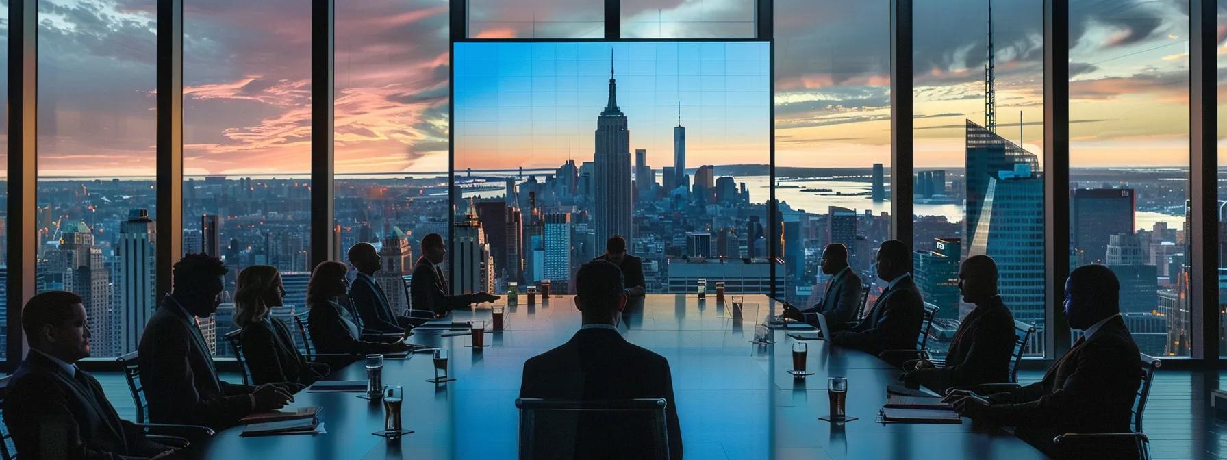 a sleek, modern office environment features an engaging presentation on a digital screen, illustrating the contrast between criminal record sealing and expungement laws in new york, while a diverse group of focused professionals attentively takes notes at a boardroom table. a sleek, modern office environment features an engaging presentation on a digital screen, illustrating the contrast between criminal record sealing and expungement laws in new york, while a diverse group of focused professionals attentively takes notes at a boardroom table.