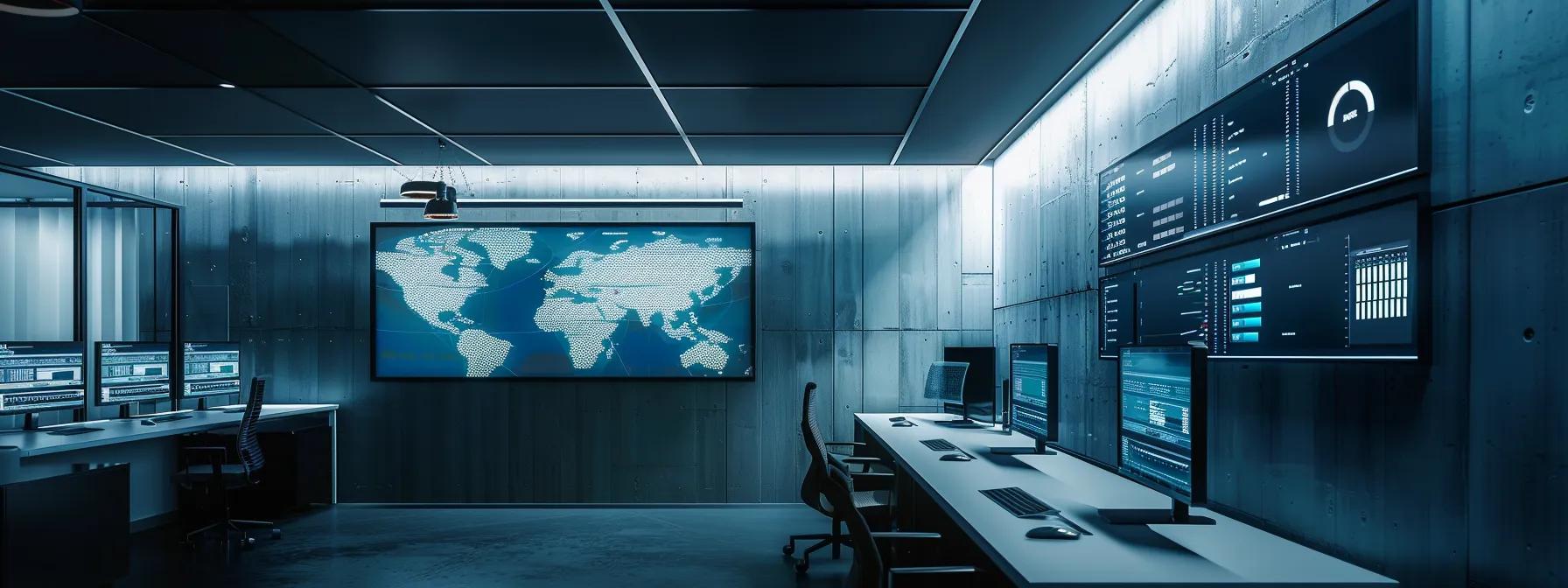 a sleek, modern pest control office with a wall-mounted monitor displaying infographic charts on the rapid breeding habits of mice and rats, illuminated by bright, focused overhead lighting to emphasize the urgency of effective pest management.