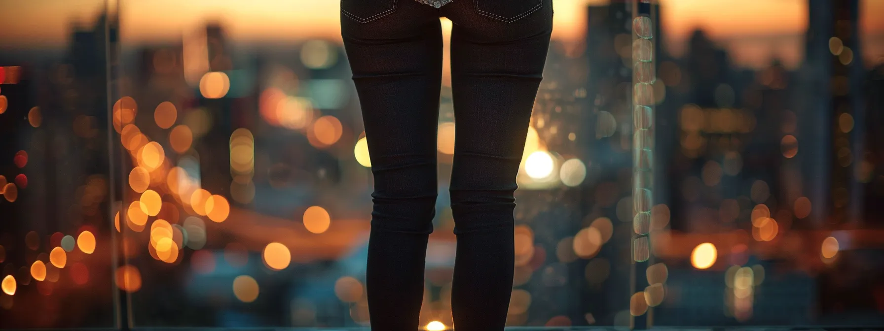 a sleek pair of black stacked jeans styled elegantly for an evening event, paired with a sequined blouse and statement heels, standing out against a city skyline at dusk. a sleek pair of black stacked jeans styled elegantly for an evening event, paired with a sequined blouse and statement heels, standing out against a city skyline at dusk.