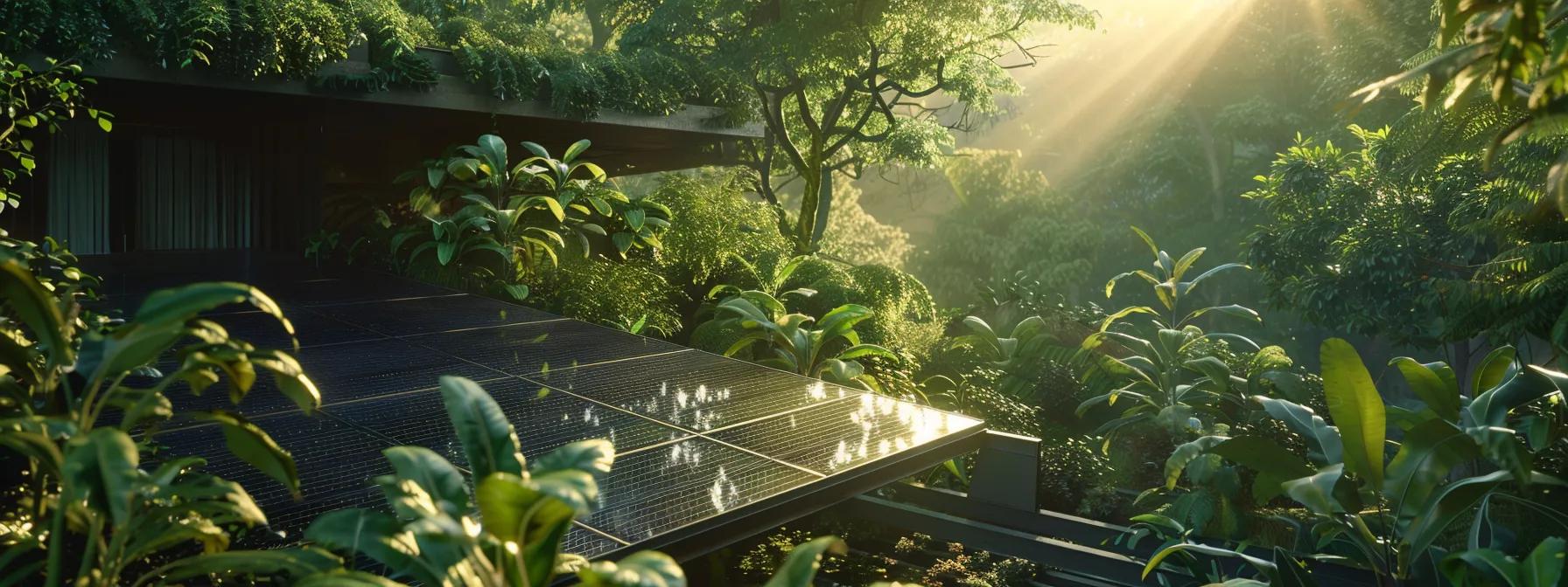 a sleek solar panel array glistens under the sun, surrounded by vibrant greenery, symbolizing the future of ai-driven efficiency in renewable energy. a sleek solar panel array glistens under the sun, surrounded by vibrant greenery, symbolizing the future of ai-driven efficiency in renewable energy.