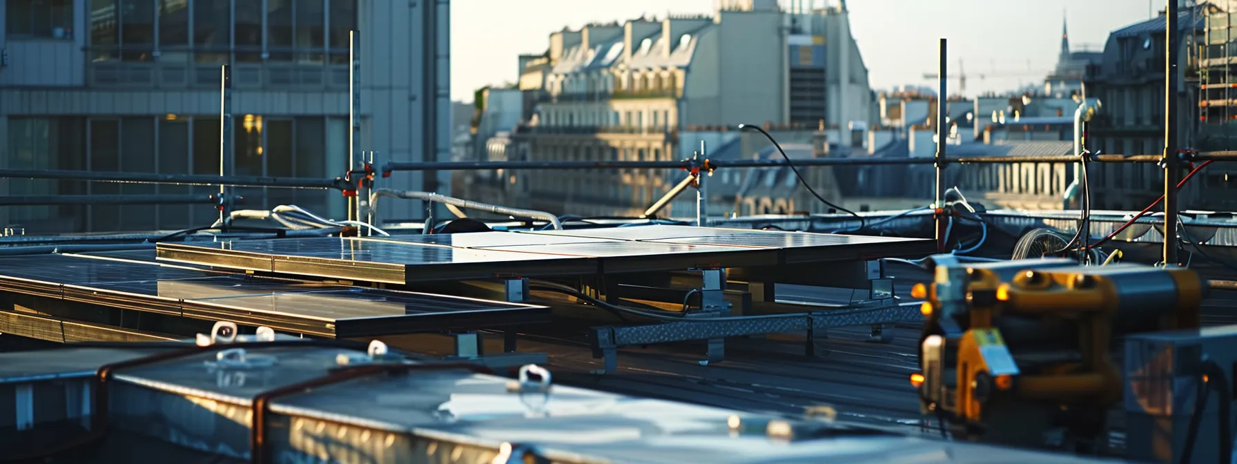 a solar panel being seamlessly integrated into a rooftop, demonstrating efficiency and utility in solar power adoption. a solar panel being seamlessly integrated into a rooftop, demonstrating efficiency and utility in solar power adoption.