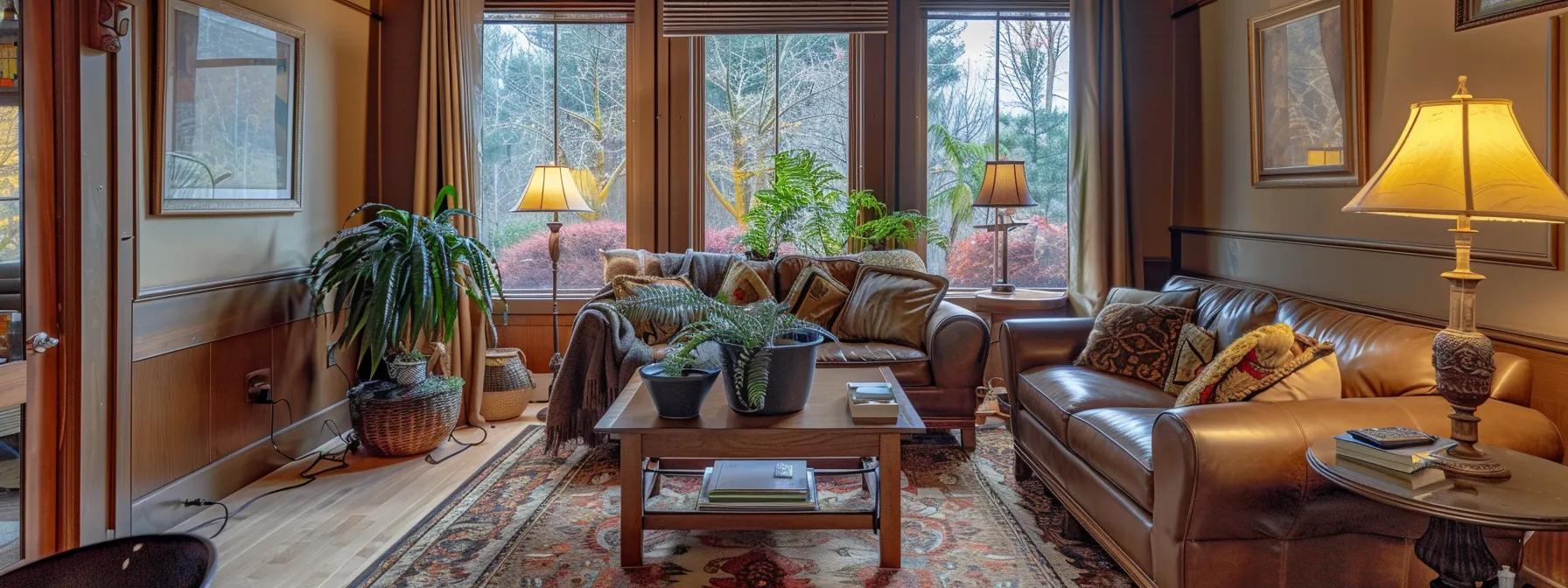 a solemn yet inviting real estate office showcases a cozy living room staged for sale, featuring subdued lighting and tasteful decor, symbolizing the delicate balance of navigating emotional and legal challenges in selling a house after a death. a solemn yet inviting real estate office showcases a cozy living room staged for sale, featuring subdued lighting and tasteful decor, symbolizing the delicate balance of navigating emotional and legal challenges in selling a house after a death.
