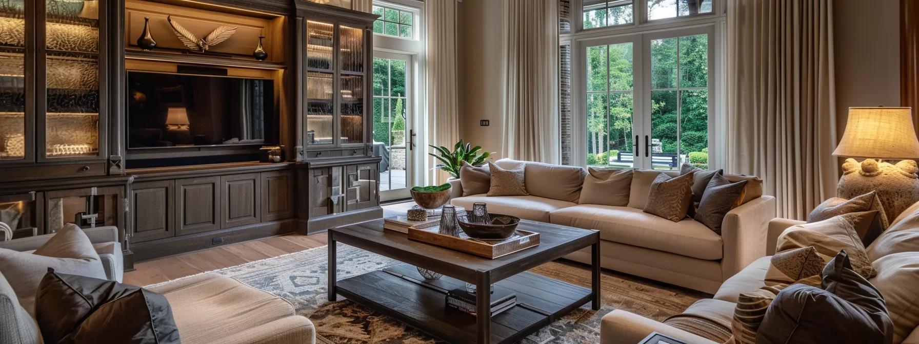 a sophisticated living space in peachtree corners, ga, showcases bespoke basilica furniture with luxurious textures and neutral tones, illuminated by soft lighting that enhances the refined artisan craftsmanship. a sophisticated living space in peachtree corners, ga, showcases bespoke basilica furniture with luxurious textures and neutral tones, illuminated by soft lighting that enhances the refined artisan craftsmanship.