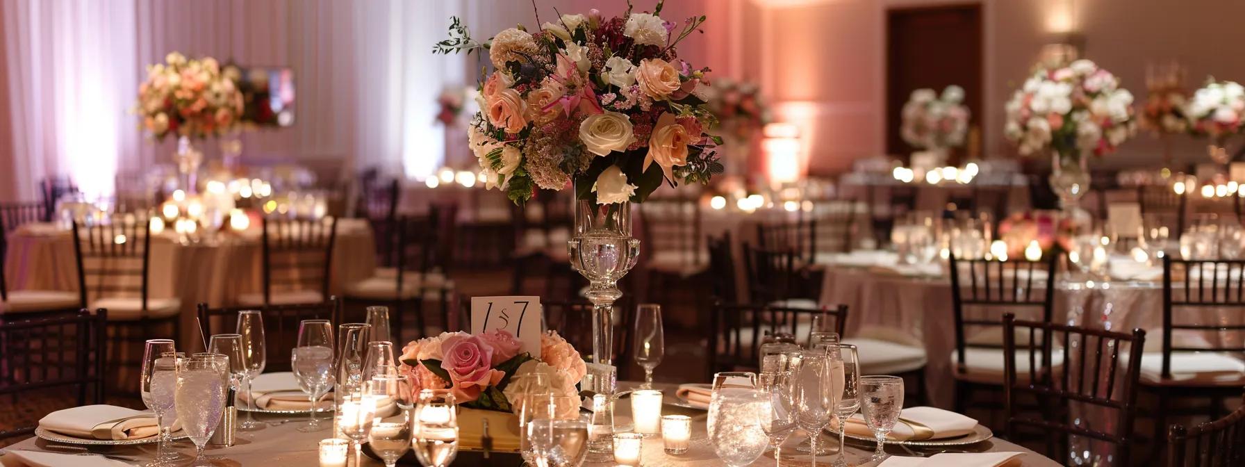 a stylish, modern wedding reception in a chic laval venue, featuring elegantly set tables adorned with personalized décor, warm ambient lighting, and a blend of traditional and contemporary elements that highlight intimacy and sophistication.