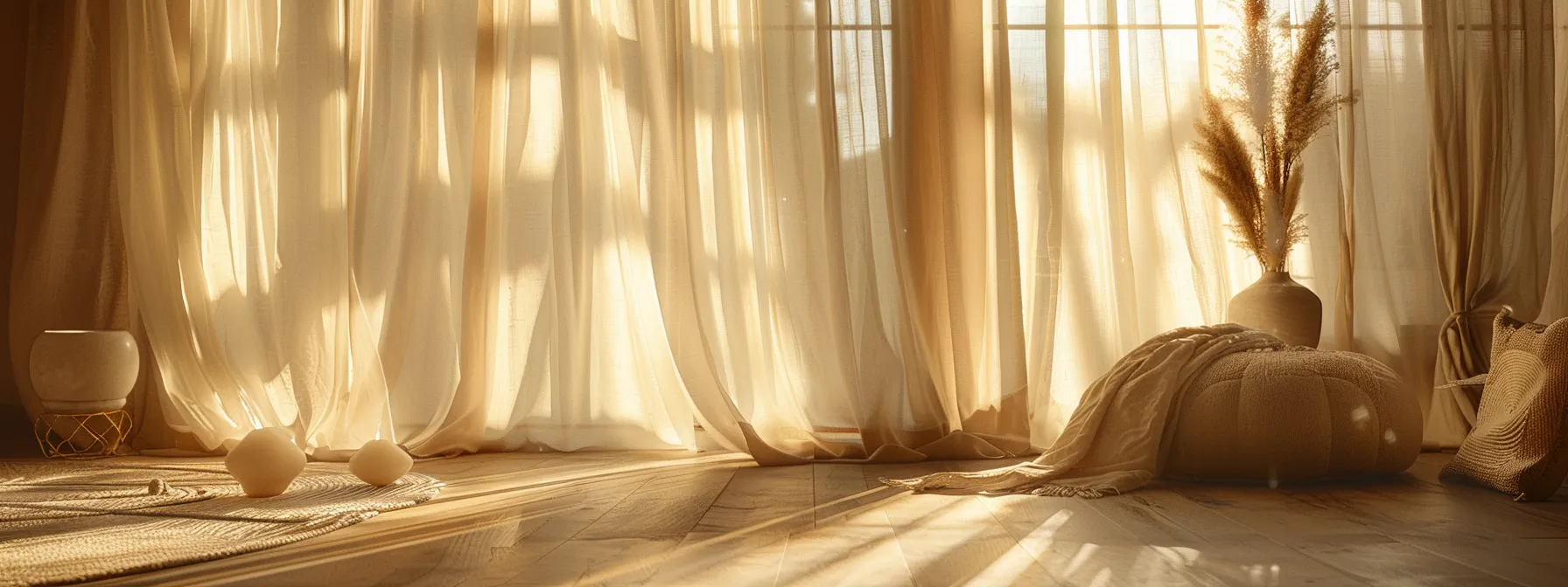 a sun-filled room with elegant, flowing linen curtains gently swaying in the breeze, creating a serene and timeless ambiance. a sun-filled room with elegant, flowing linen curtains gently swaying in the breeze, creating a serene and timeless ambiance.