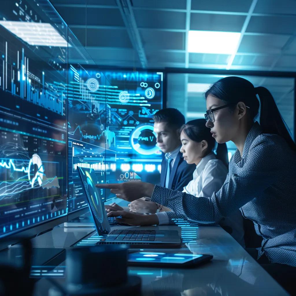 Team analyzing AI-driven workflows to enhance operational efficiency