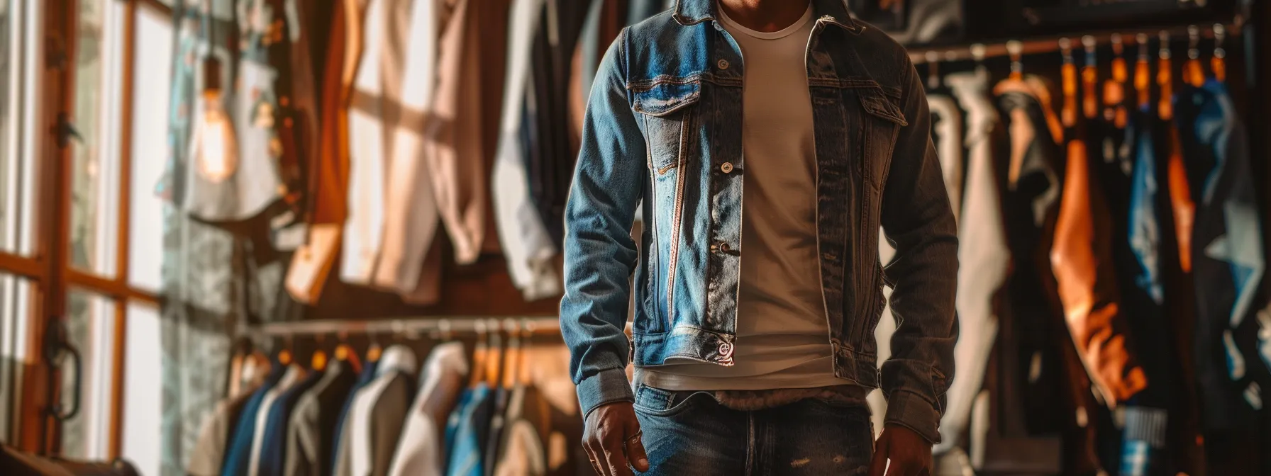 a trendy man confidently rocking stacked jeans with a variety of stylish outfits, showcasing versatile fashion options. a trendy man confidently rocking stacked jeans with a variety of stylish outfits, showcasing versatile fashion options.