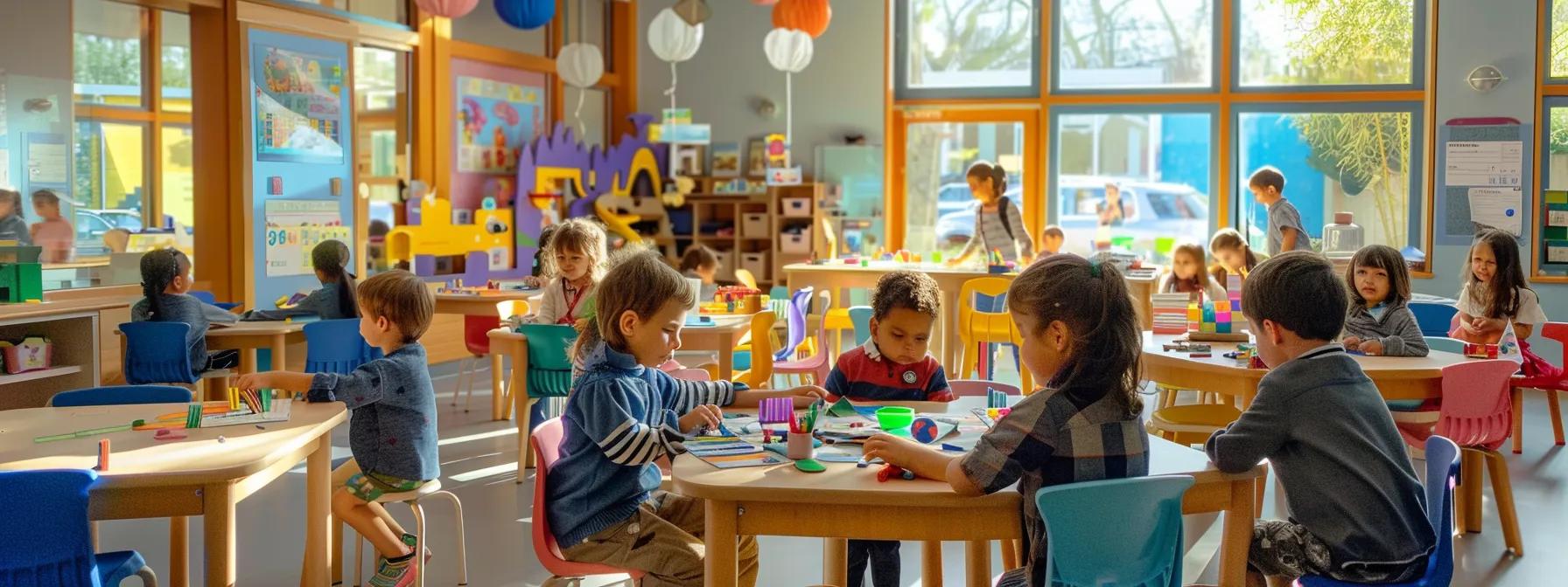 a vibrant classroom filled with colorful educational tools and interactive learning stations illustrates children engaged in collaborative problem-solving activities, highlighting the dynamic atmosphere of early childhood education and cognitive development. a vibrant classroom filled with colorful educational tools and interactive learning stations illustrates children engaged in collaborative problem-solving activities, highlighting the dynamic atmosphere of early childhood education and cognitive development.