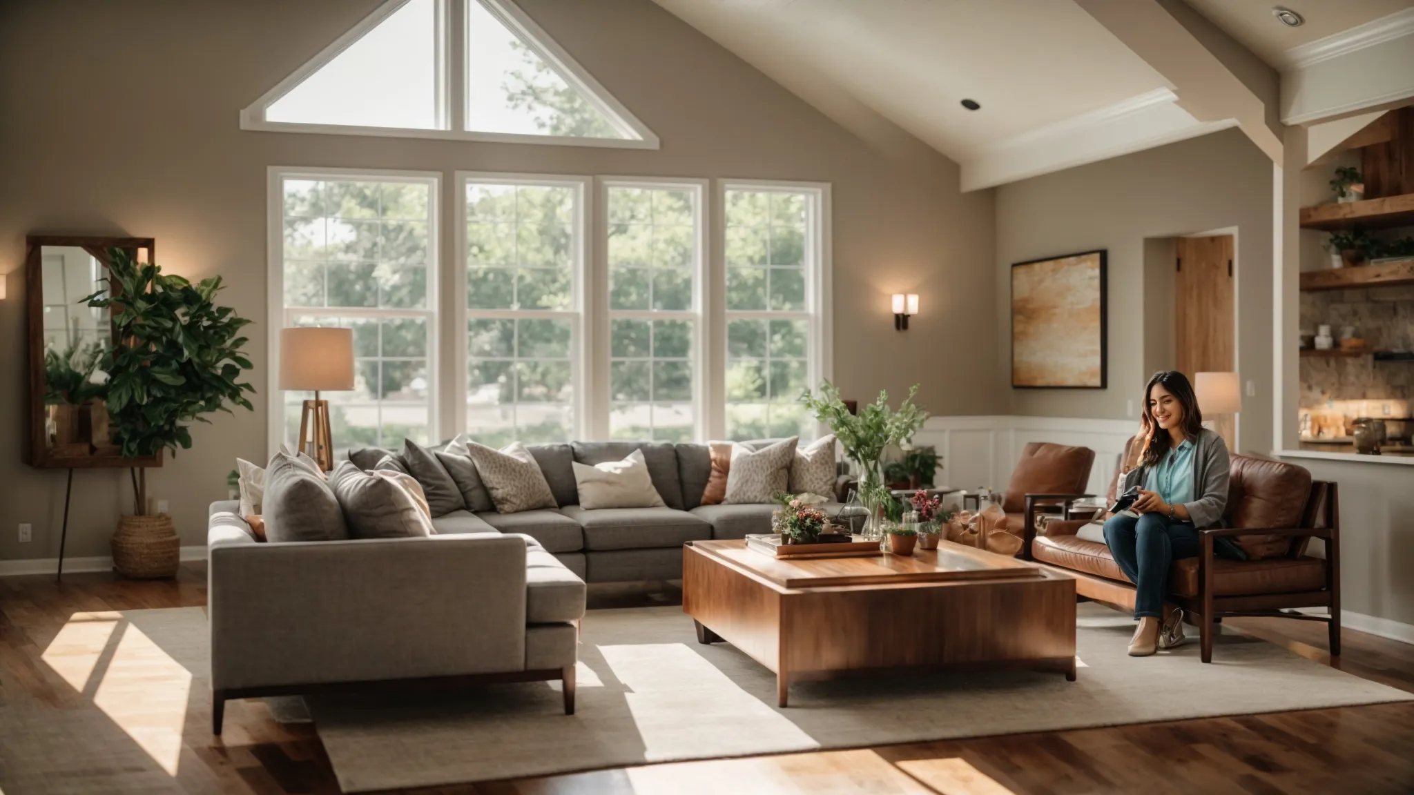 a vibrant consultation scene in a cozy knoxville living room, where a homeowner enthusiastically discusses designs with a professional contractor, sunlight streaming through the windows, illuminating their engaging interaction and notes on a table. a vibrant consultation scene in a cozy knoxville living room, where a homeowner enthusiastically discusses designs with a professional contractor, sunlight streaming through the windows, illuminating their engaging interaction and notes on a table.