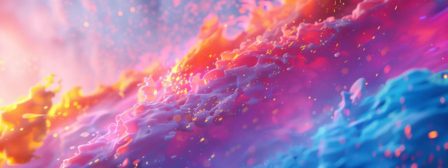 , a vibrant digital landscape burst
