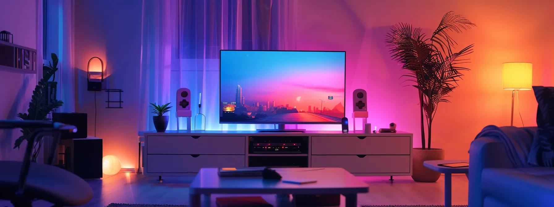 a vibrant, modern workspace featuring a sleek portable device showcasing retro gaming emulation software, set against a backdrop of minimalist decor and ambient led lighting that highlights the nostalgia of classic games. a vibrant, modern workspace featuring a sleek portable device showcasing retro gaming emulation software, set against a backdrop of minimalist decor and ambient led lighting that highlights the nostalgia of classic games.