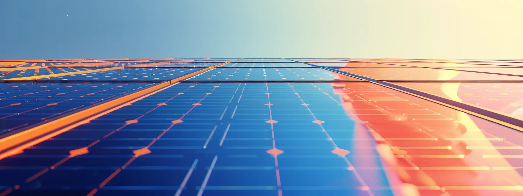 a vibrant solar panel field under the clear blue sky, harnessing the sun's energy with efficient semiconductors, symbolizing sustainable power generation. a vibrant solar panel field under the clear blue sky, harnessing the sun's energy with efficient semiconductors, symbolizing sustainable power generation.