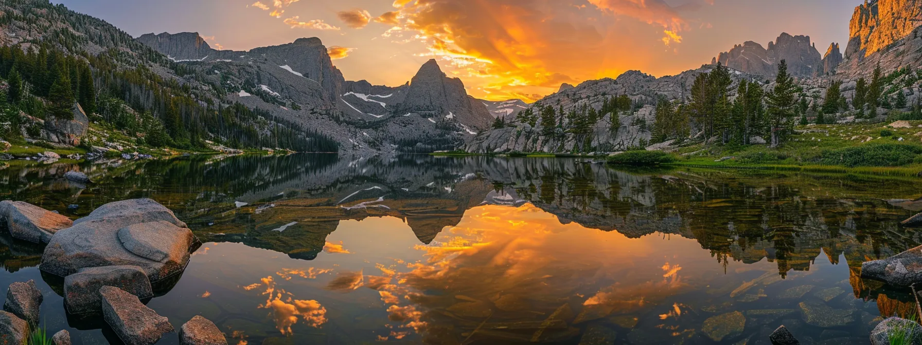 a vibrant sunset casts a warm golden glow over a tranquil lake, where majestic mountains rise dramatically in the background, reflecting perfectly on the glassy water surface. a vibrant sunset casts a warm golden glow over a tranquil lake, where majestic mountains rise dramatically in the background, reflecting perfectly on the glassy water surface.