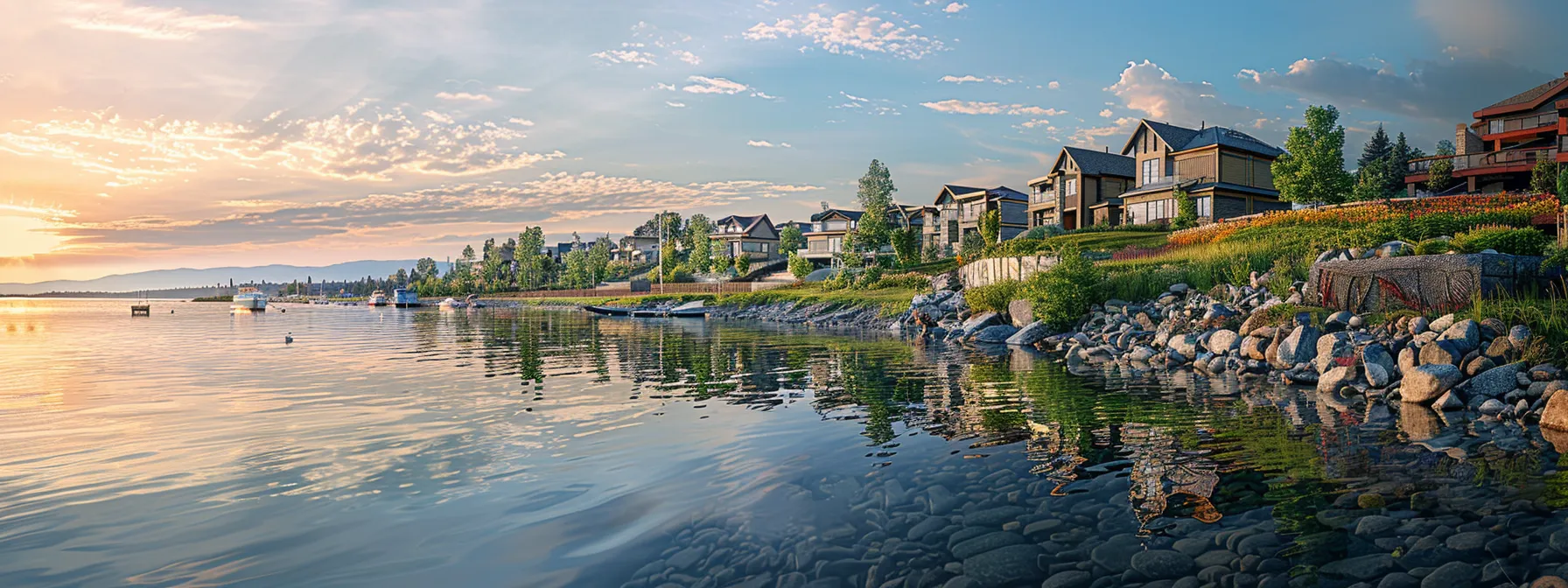 a vibrant waterfront community in lakeside meadows beckons with stunning views and family-friendly amenities in lake country. a vibrant waterfront community in lakeside meadows beckons with stunning views and family-friendly amenities in lake country.