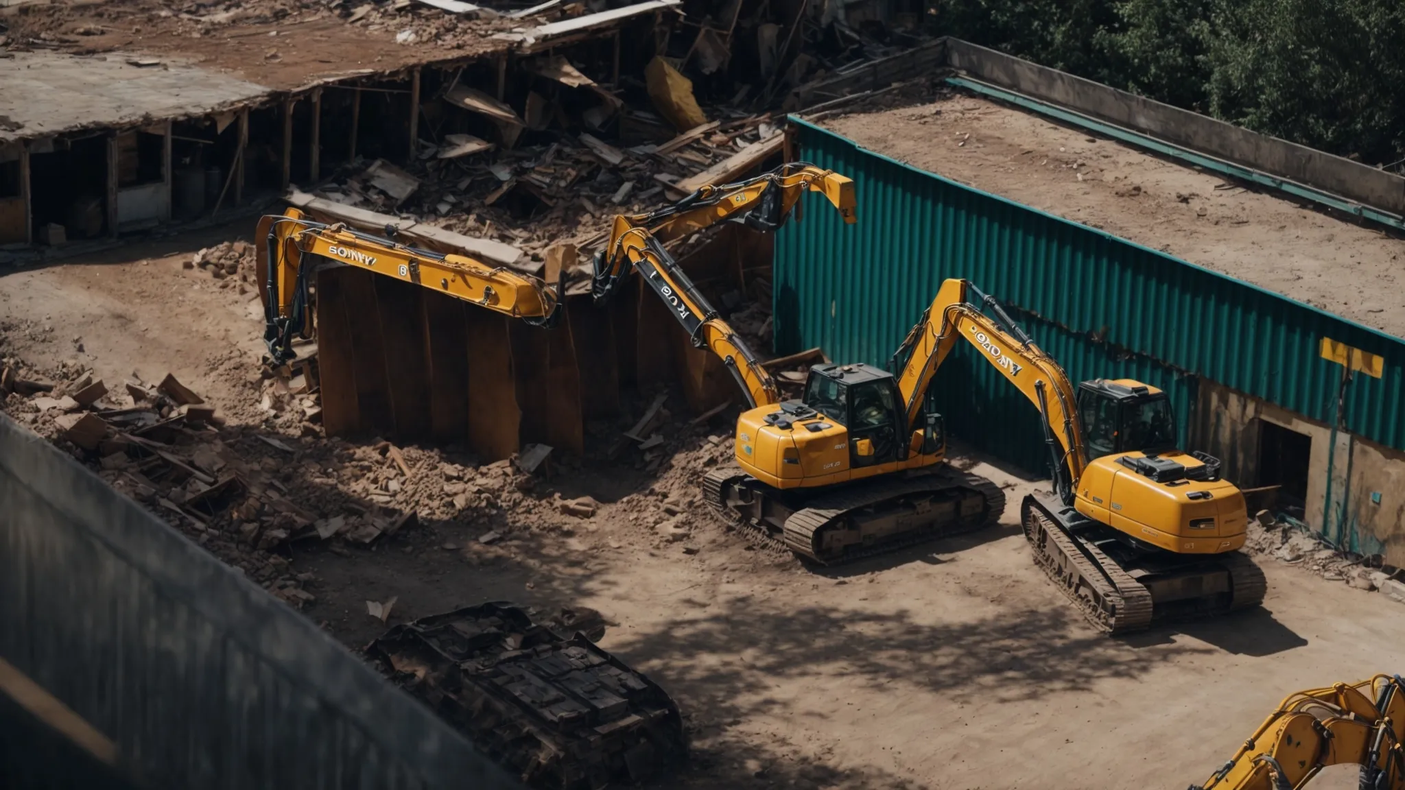a visually impactful landing page design showcasing a vibrant and user-friendly interface for a demolition company, emphasizing clear navigation, engaging visuals, and optimized content for enhanced ppc success under a bright, inviting light.