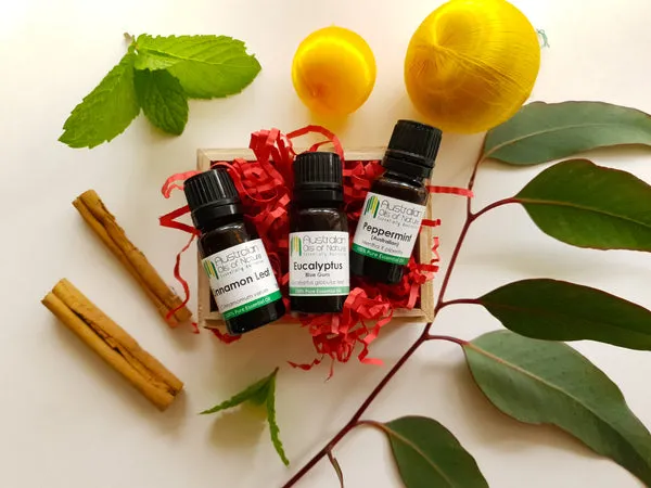 Glass droppers and essential oil bottles beside fresh herbs