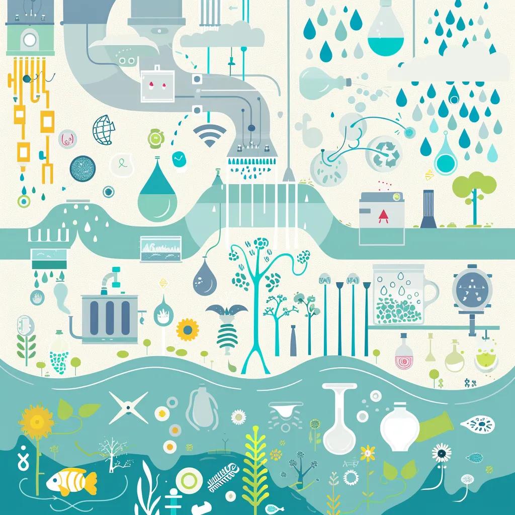 Visual representation of contaminants removed by refrigerator water filters including chlorine and lead