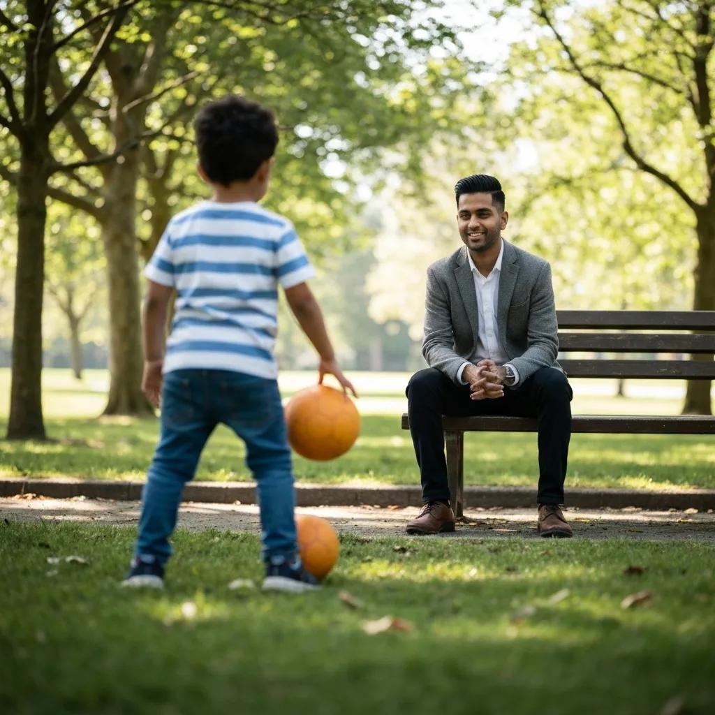 A therapist carefully observes a child playing, meticulously documenting behaviors during a Functional Behavioral Assessment.