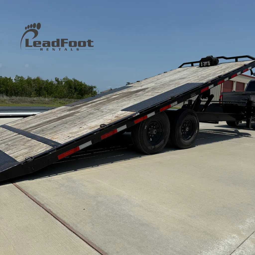 Leadfoot Rentals Tilt Deck Trailer Rear View