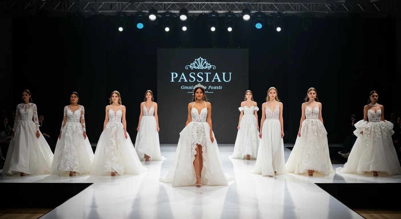 Models showcasing 2025 white debutante dress trends on a fashion runway Models showcasing 2025 white debutante dress trends on a fashion runway