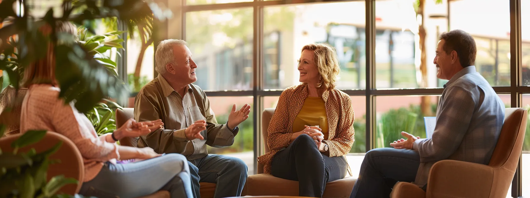 customers engaging in a group discussion about their experiences with colonial penn's customer support.