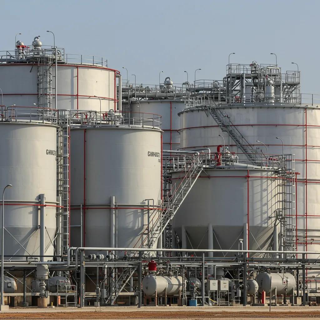 Aboveground storage tanks for bulk liquid solutions situated in an industrial setting