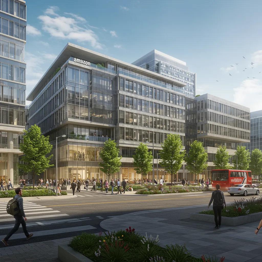 Amazon HQ2 campus in Arlington with modern architecture and active community engagement Amazon HQ2 campus in Arlington with modern architecture and active community engagement
