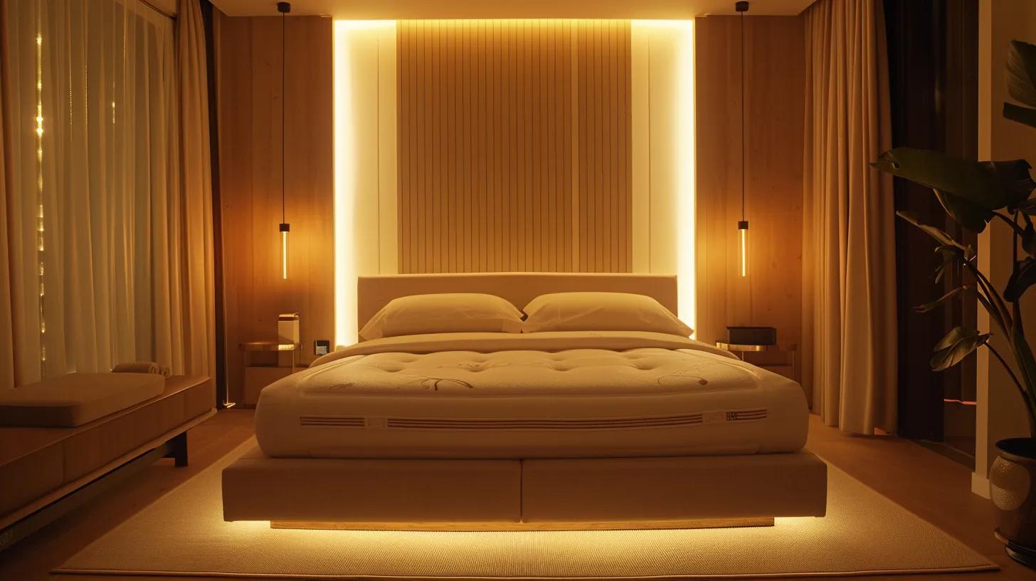 an elegantly arranged modern bedroom showcases a serene, plush mattress prominently on display, bathed in soft ambient lighting to emphasize its luxurious comfort and inviting design, symbolizing the importance of quality sleep and well-being. an elegantly arranged modern bedroom showcases a serene, plush mattress prominently on display, bathed in soft ambient lighting to emphasize its luxurious comfort and inviting design, symbolizing the importance of quality sleep and well-being.