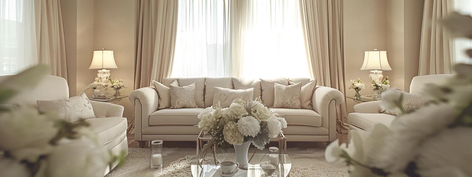 an elegantly decorated bridal suite, featuring luxurious furnishings and soft ambient lighting, exudes comfort and sophistication, setting the perfect stage for a couple’s wedding preparations amidst tasteful décor.
