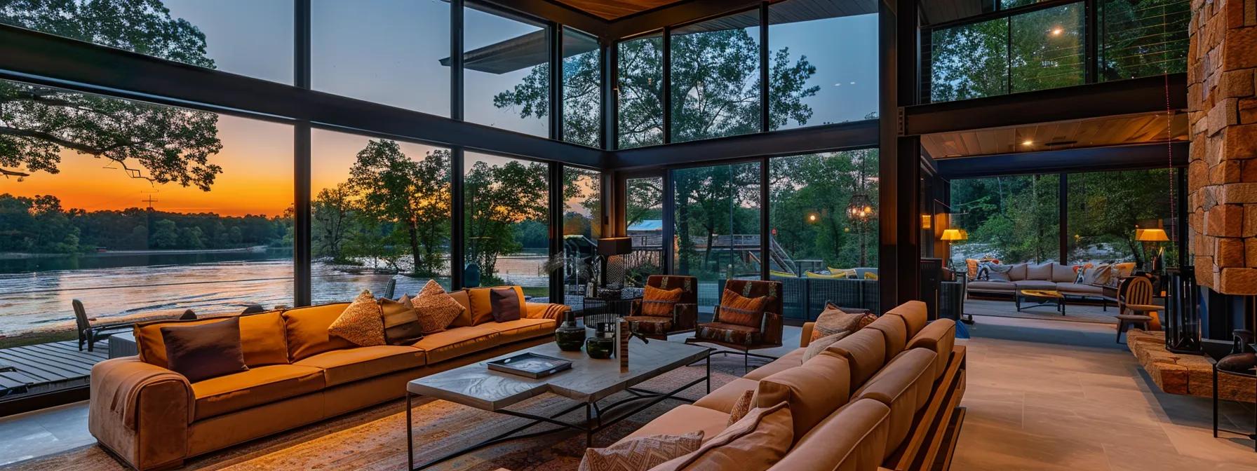 Luxury rental cabin by Ocoee River showcasing outdoor recreation amenities and scenic surroundings.
