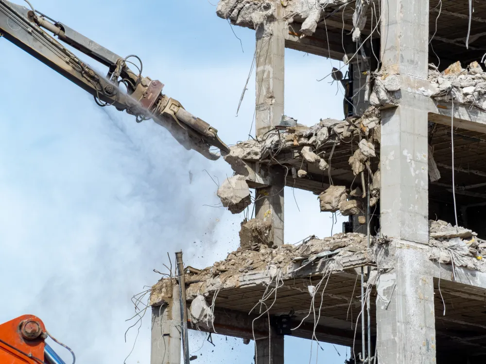 Heavy machinery on site — Monster Demolition focused on efficiency and safety