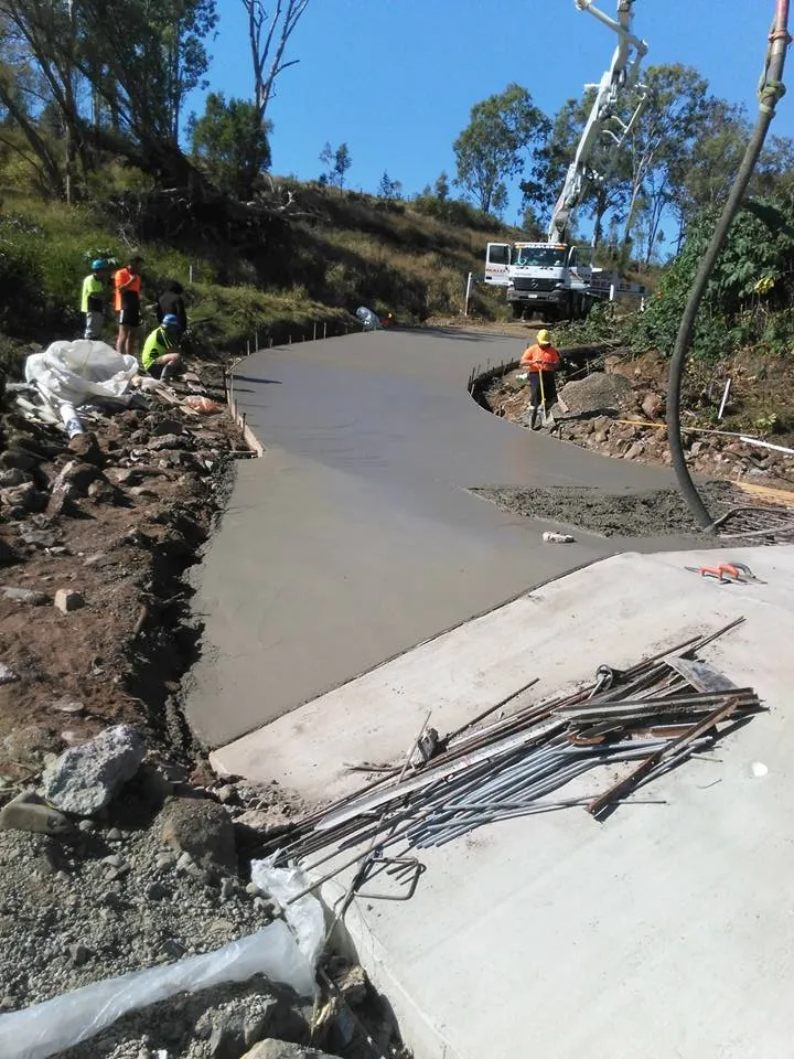 Skilled concreters working on a driveway installation