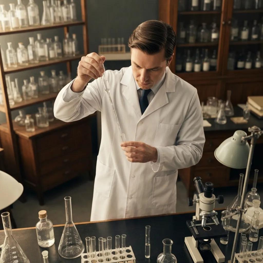 Researcher examining Vasoactive Intestinal Peptide in a professional laboratory setting
