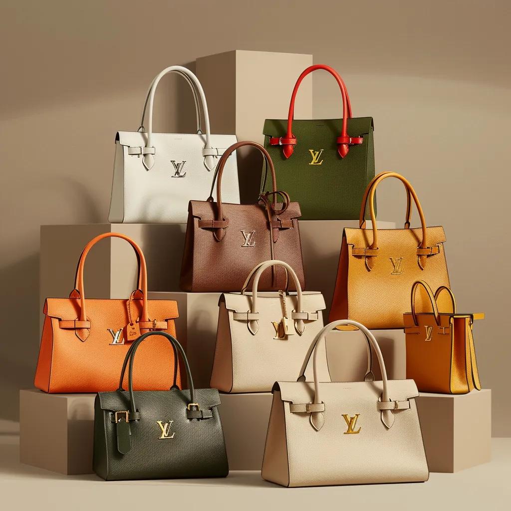 Iconic luxury tote bags from Hermès, Chanel, and Louis Vuitton, showcasing brand prestige and craftsmanship