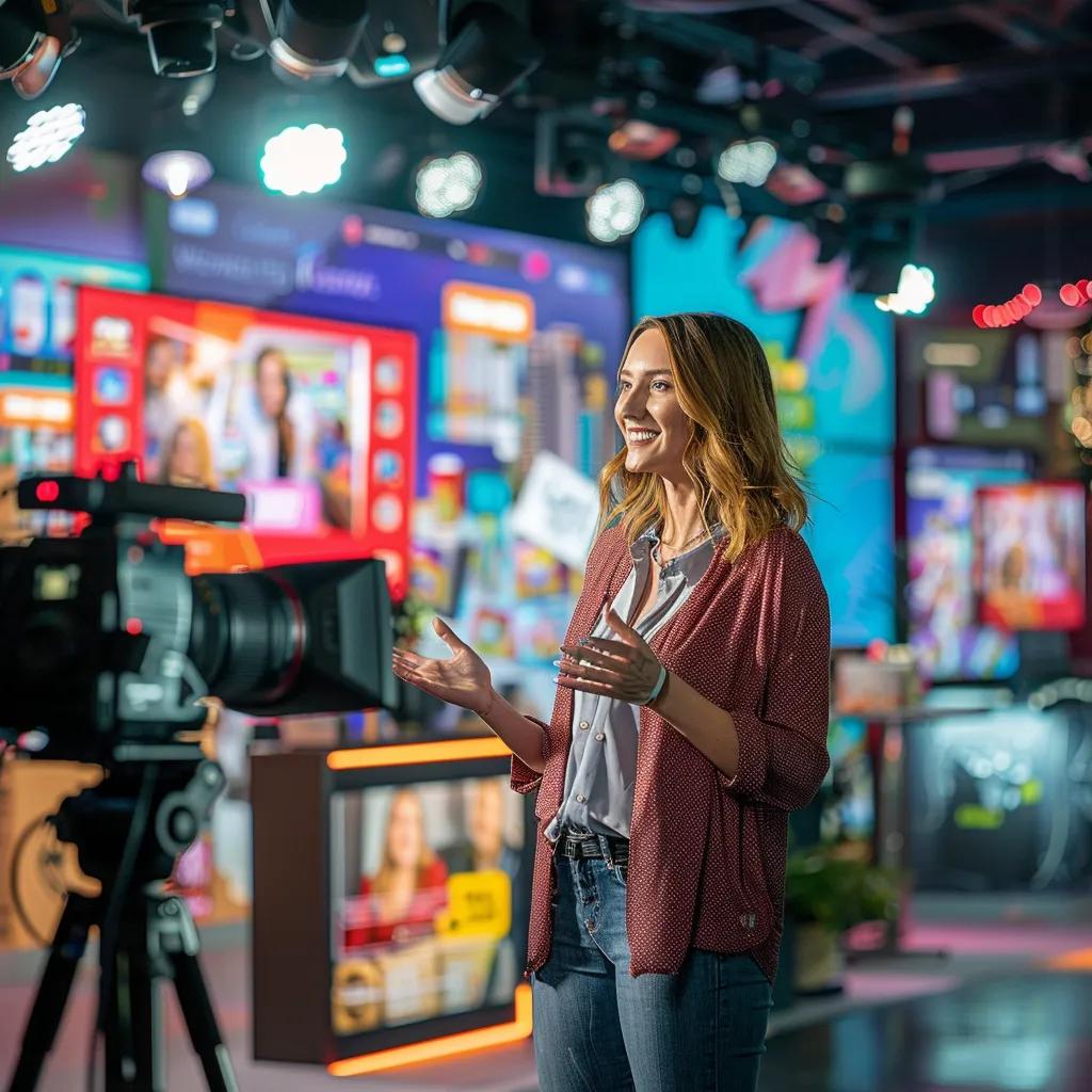 Local business owner presenting on TV, showcasing community engagement and visibility