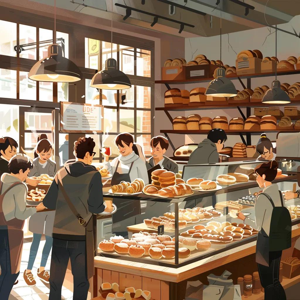 Local bakery thriving with customers after TV coverage, showcasing the impact of media on business growth