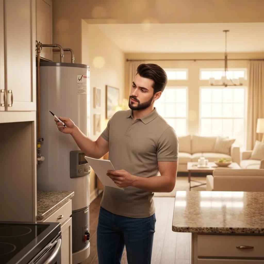 Buyer inspecting a home during final walk-through, ensuring all repairs are completed Buyer inspecting a home during final walk-through, ensuring all repairs are completed