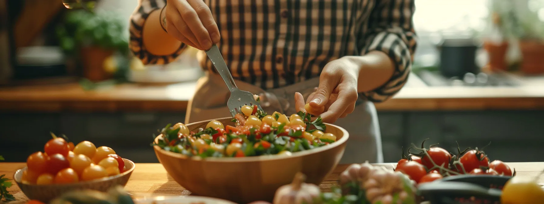 a person carefully measuring food portions and studying a nutrition label.